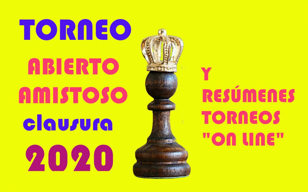 TORNEO AMISTOSO de AJEDREZ de CLAUSURA –  COLEGIO NUESTRA SEÑORA de las DELICIAS y Resumen Torneos 2020