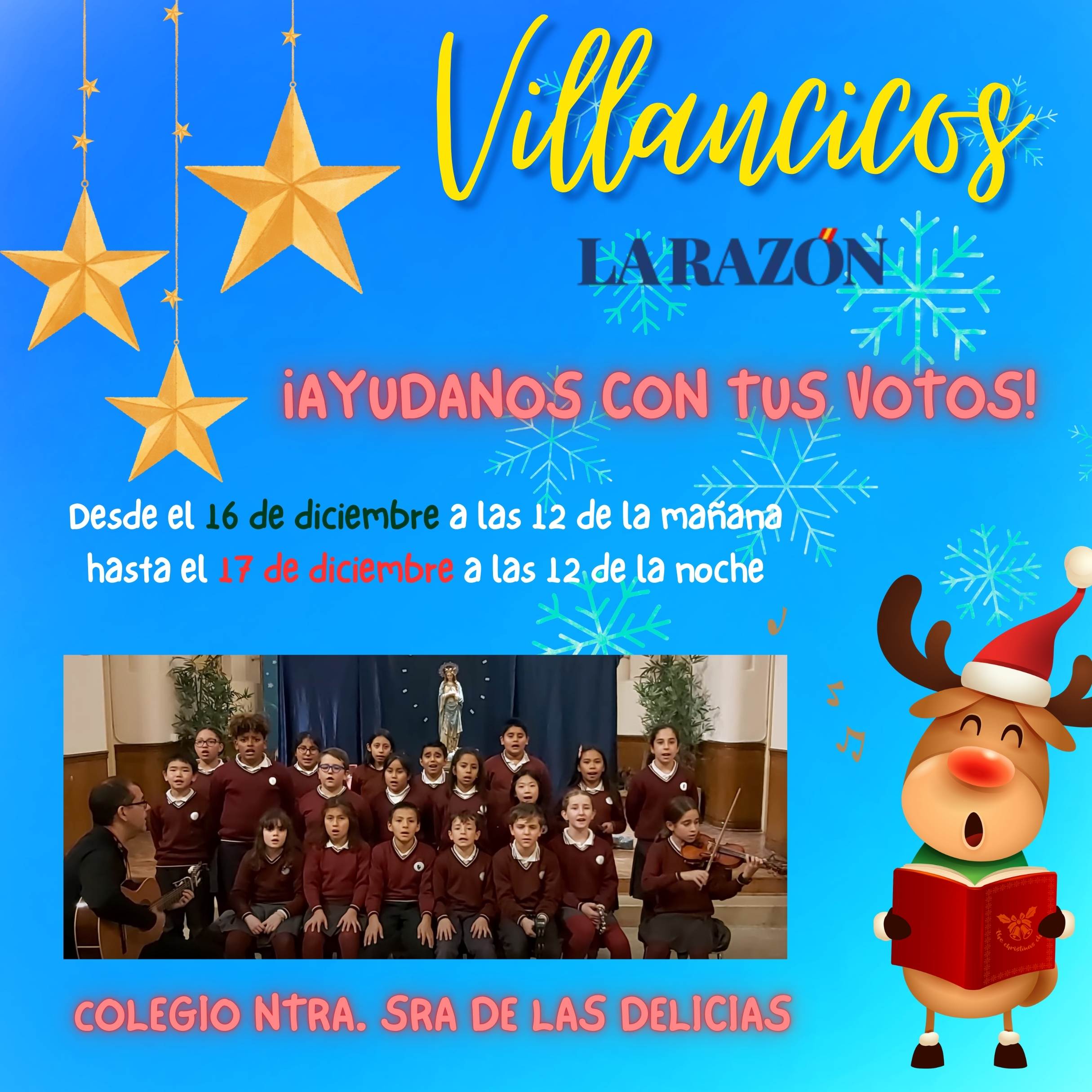 post de instagram villancicos alegre azul